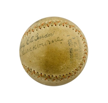 Multi-Signed Vintage Philadelphia Athletics Baseball with HOFers Chief Bender and Goose Goslin
